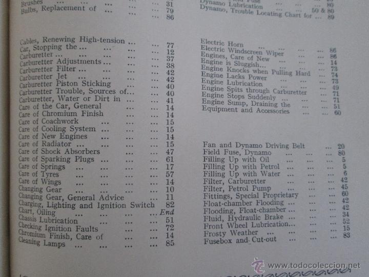 Libros antiguos: OPERATION MANUAL FOR THE MORRIS EIGHT. 1935. EDITION EXPORT. - Foto 9