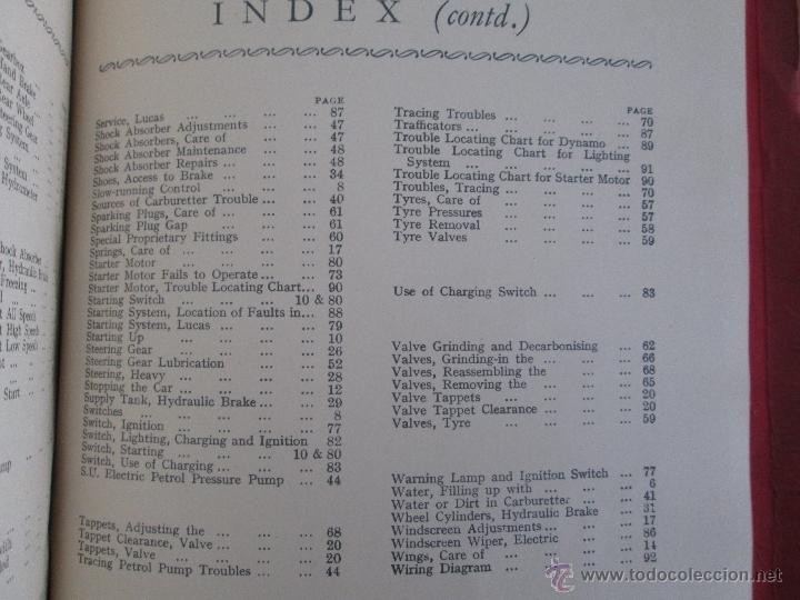 Libros antiguos: OPERATION MANUAL FOR THE MORRIS EIGHT. 1935. EDITION EXPORT. - Foto 12