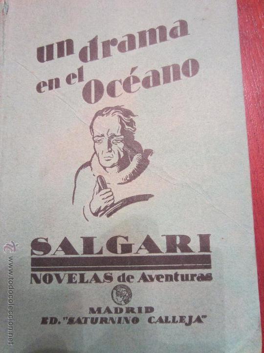 Libros antiguos: un drama en el oceano Emilio Salgari Saturnino Calleja