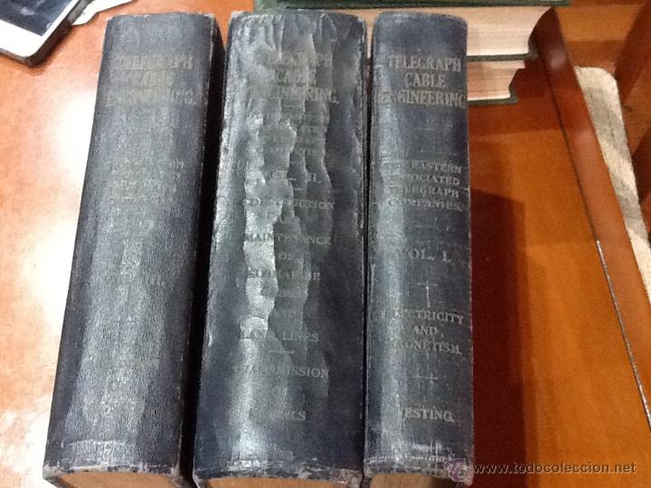 Libros antiguos: Telegragraph cable engineering, tres tomos 1926 - Foto 2