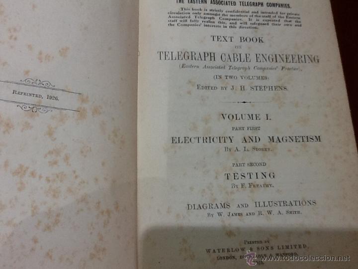 Libros antiguos: Telegragraph cable engineering, tres tomos 1926 - Foto 3