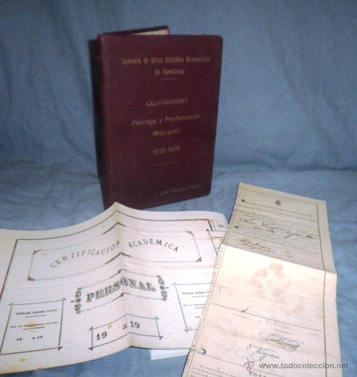 Libros antiguos: LIBRO DE CALIFICACIONES PROFESORADO - A&Ntilde;OS 1932-1936 - ORIGINAL DE EPOCA CON SELLOS.
