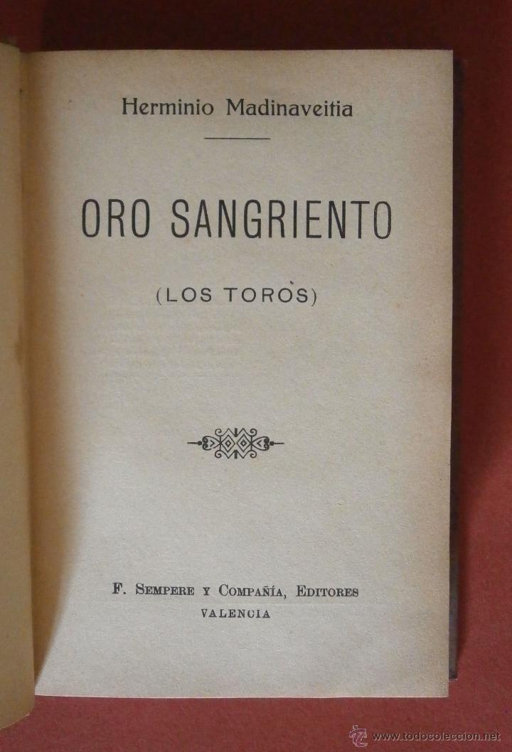 Libros antiguos: Oro Sangriento (Los Toros). Herminio Madinaveitia - Foto 2