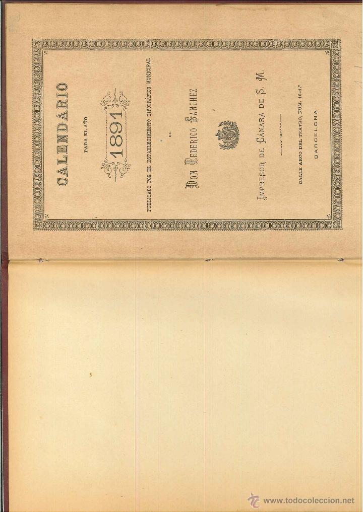 Libros antiguos: CALENDARIO DEL PRINCIPADO DE CATALU&Ntilde;A 1891 - Foto 2