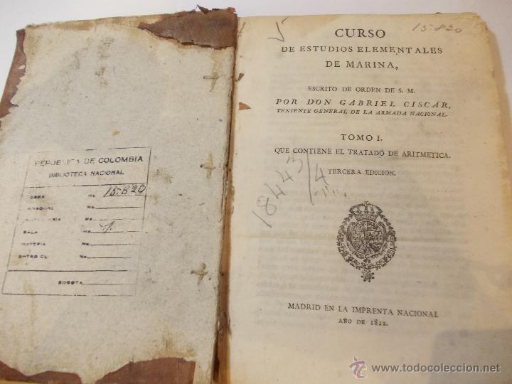 Libros antiguos: ANTIGUO LIBRO DE CURSO DE ESTUDIOS ELEMENTALES DE LA MARINA - Foto 1