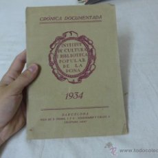 Libros antiguos: LIBRITO INSTITUT DE CULTURA I BIBLIOTECA POPULAR DE LA DONA, 1934