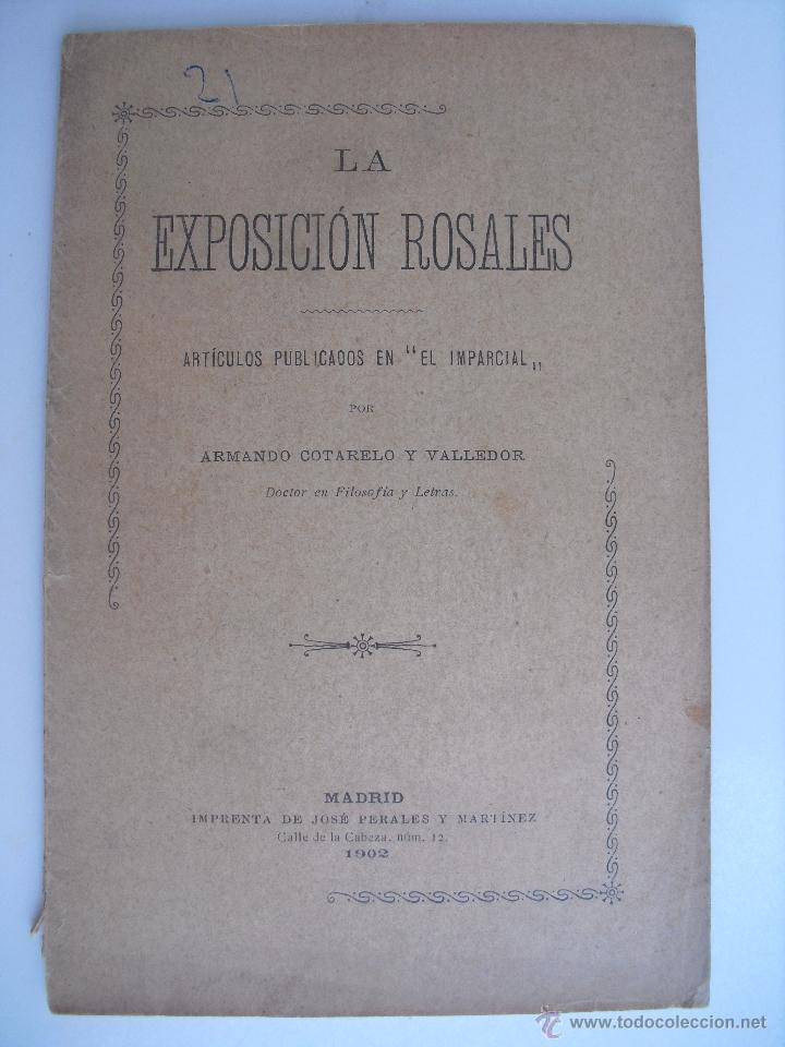 Libros antiguos: La exposicion Rosales. Armando Cotarelo y Valledor. - Foto 1