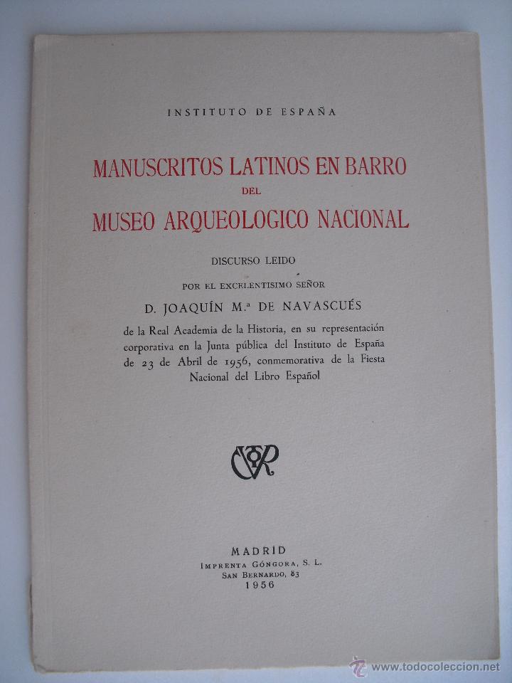 Antiquarische B&uuml;cher: Manuscritos latinos en barro del Museo Arqueologico Nacional. Joaquin M&ordf; de Navascues
