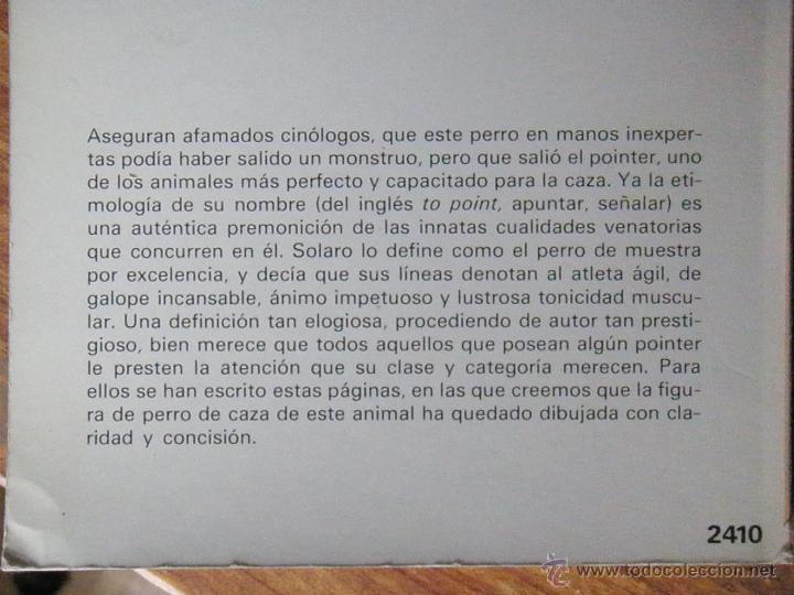 Libros antiguos: LIBRO DE CAZA EL POINTER EUGENIO CRAVERI ED VECCHI 1980 - Foto 8