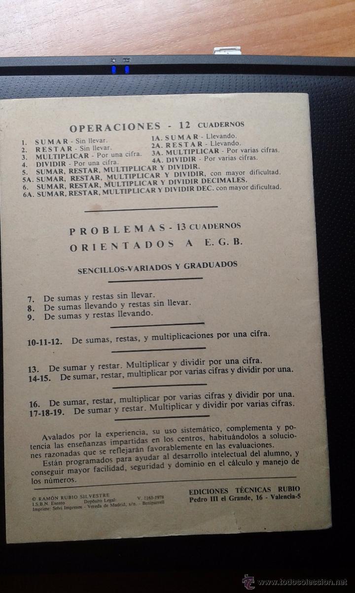 Libros antiguos: libreta de problemas rubio n&ordm;12 del a&ntilde;o 1978 - Foto 2