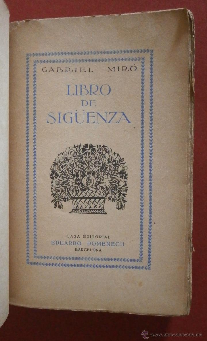 Libros antiguos: Libro de Sig&uuml;enza. Gabriel Mir&oacute; - Foto 1