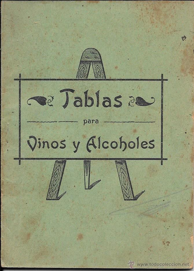Libros antiguos: TABLAS PARA VINOS Y ALCOHOLES. VALENCIA, 1906. - Foto 1