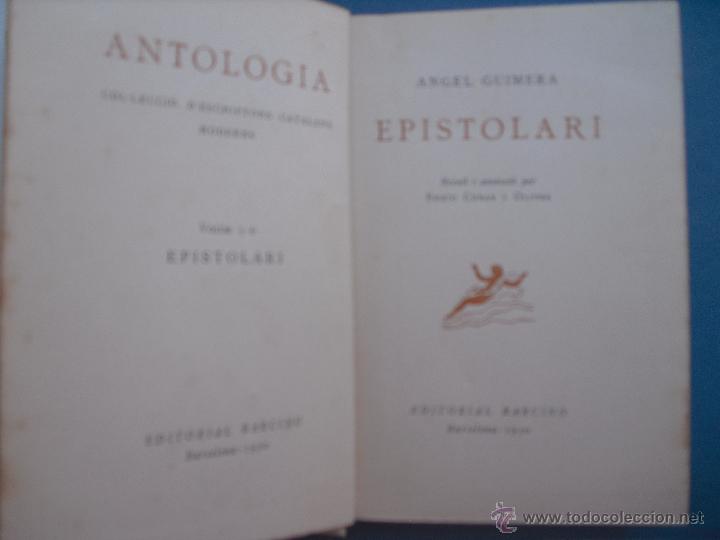 Libros antiguos: Epistolari. Angel Guimera - Foto 1