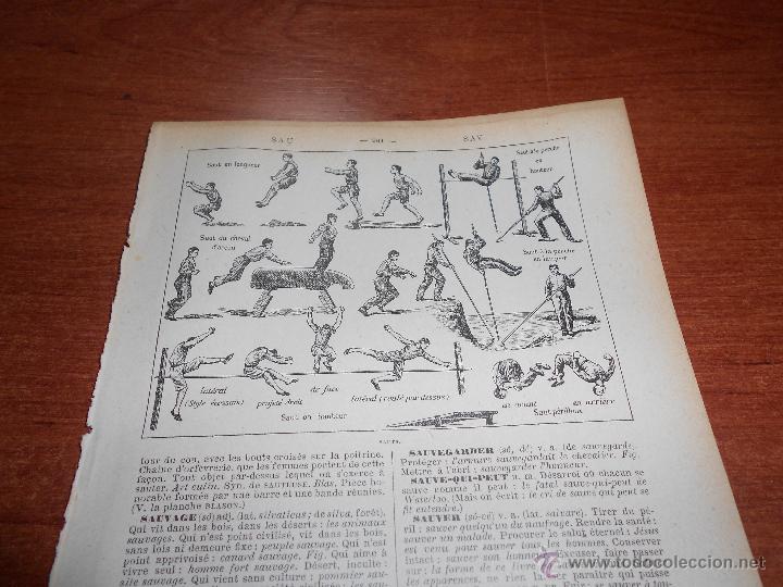 Libros antiguos: BELLA ILUSTRACI&Oacute;N DE DICCIONARIO FRANC&Eacute;S DE 1918: SALTOS