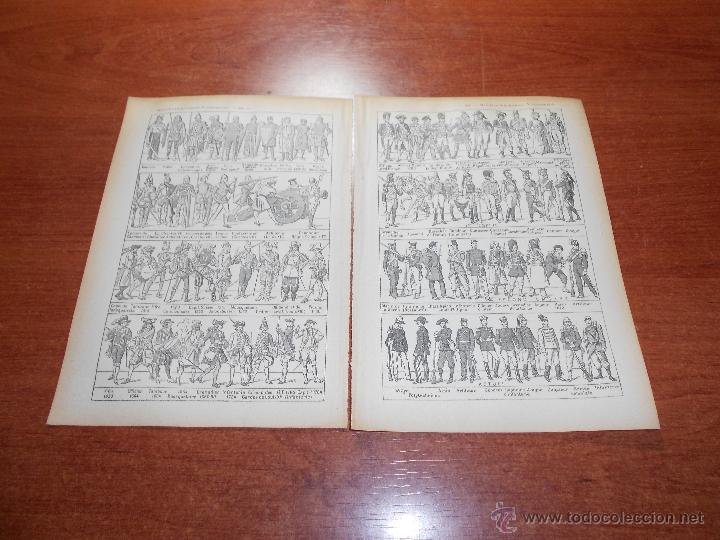 Libros antiguos: BELLA ILUSTRACI&Oacute;N DE DICCIONARIO FRANC&Eacute;S DE 1918: EVOLUCI&Oacute;N UNIFORMES MILITARES HASTA LA ACTUALIDAD
