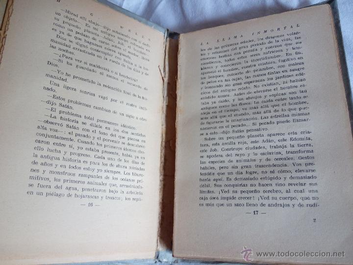 Libros antiguos: LA LLAMA INMORTAL. (H.G.WELLS) - Foto 3