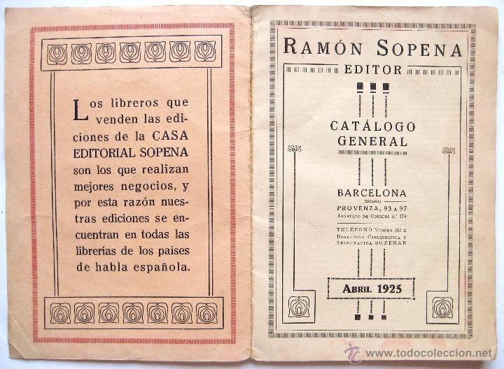 Libros antiguos: CATALOGO GENERAL EDITORIAL RAMON SOPENA ABRIL DE 1925 - Foto 2