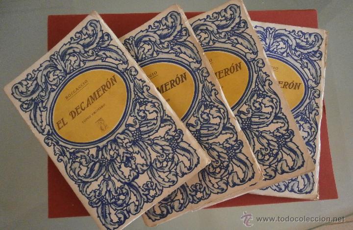 Libros antiguos: El Decamer&oacute;n. Boccaccio (4 vol&uacute;menes) - Foto 1