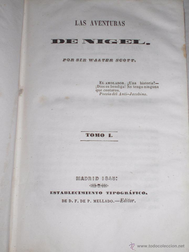 Libros antiguos: las aventuras de nigel 1845 - Foto 2