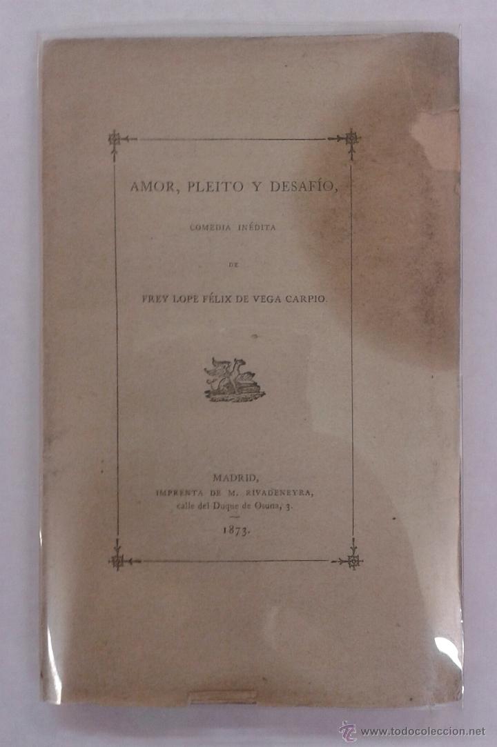 Libros antiguos: AMOR, PLEITO Y DESAF&Iacute;O -LOPE DE VEGA - Foto 1