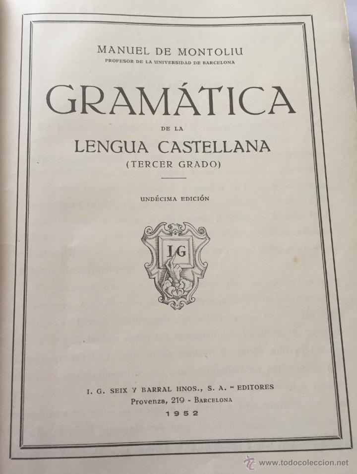 Libros antiguos: Gram&aacute;tica castellana III grado. - Foto 3