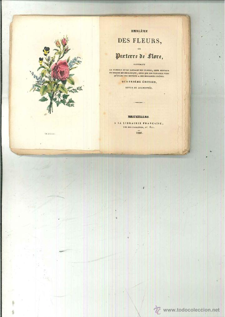 Libros antiguos: EMBL&Eacute;ME DES FLEURS OU PARTERRE DE FLORE - Foto 2