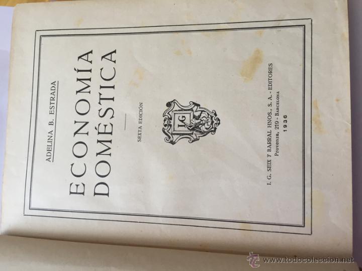 Libros antiguos: Econom&iacute;a dom&eacute;stica - Foto 3