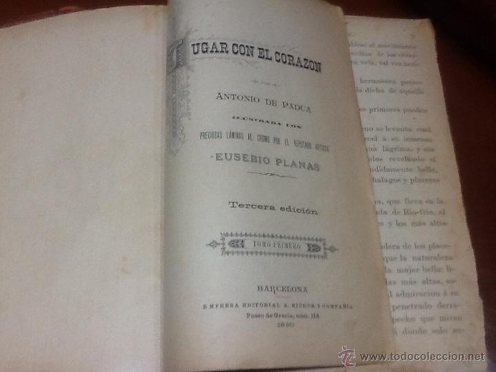 Libros antiguos: Jugar con el coraz&oacute;n, 1890, antonio de padua , - Foto 6