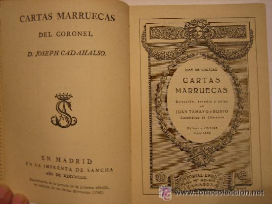 Libros antiguos: CARTAS MARRUECAs Cadalso - Foto 1