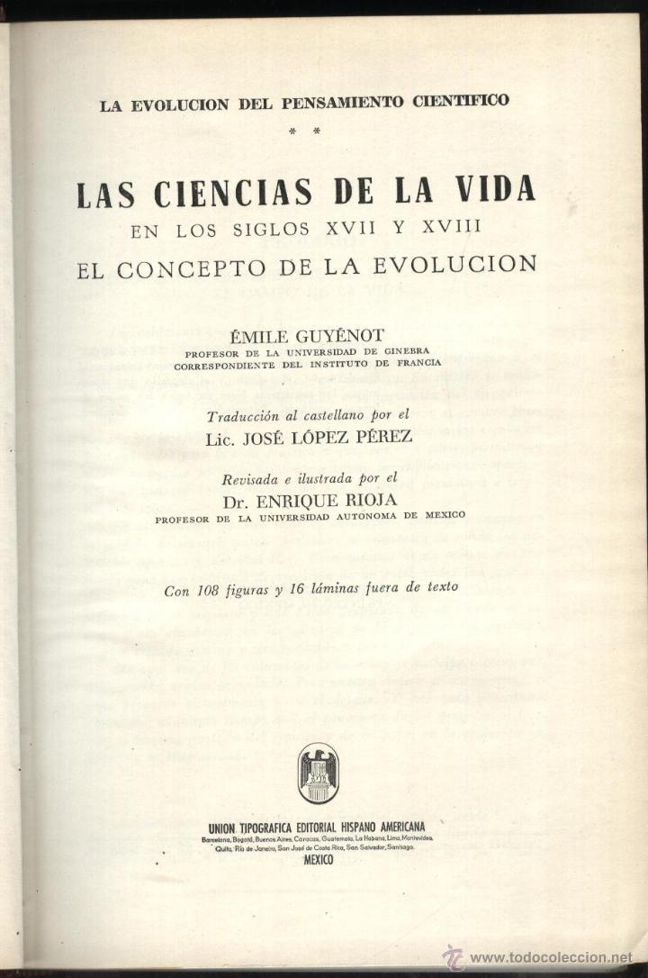 Antiquarische B&uuml;cher: GUYENOT.&Eacute;MILE,LA CIENCIA DE LA VIDA EN LOS SIGLOS XVII Y XVIII,