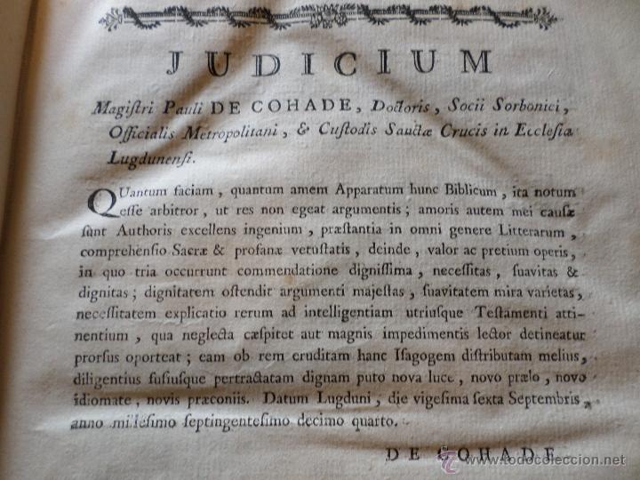 Libros antiguos: APPARATUS BIBLICUS 1723 - Foto 41