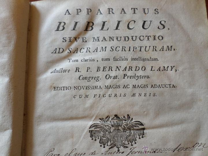 Libros antiguos: APPARATUS BIBLICUS 1723 - Foto 45
