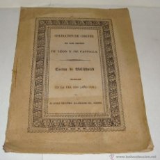 Libros antiguos: COLECCIÓN DE CORTES DE LOS REINOS DE CASTILLA Y LEON. CORTES DE VALLADOLID. ALFONSO X.