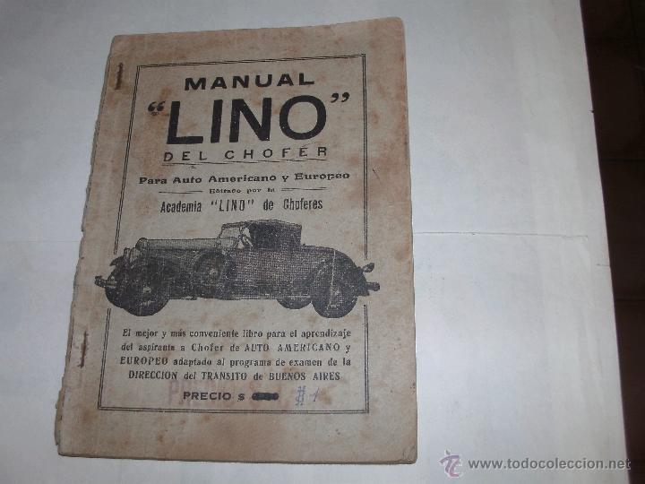 Libros antiguos: MANUAL LINO DEL CHOFER - Foto 1