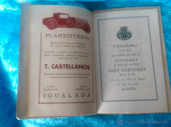 Libros antiguos: CIUTAT DIGUALADA, FESTA MAJOR, 1930, BAS DIGUALADA ESTAMPER - Foto 2