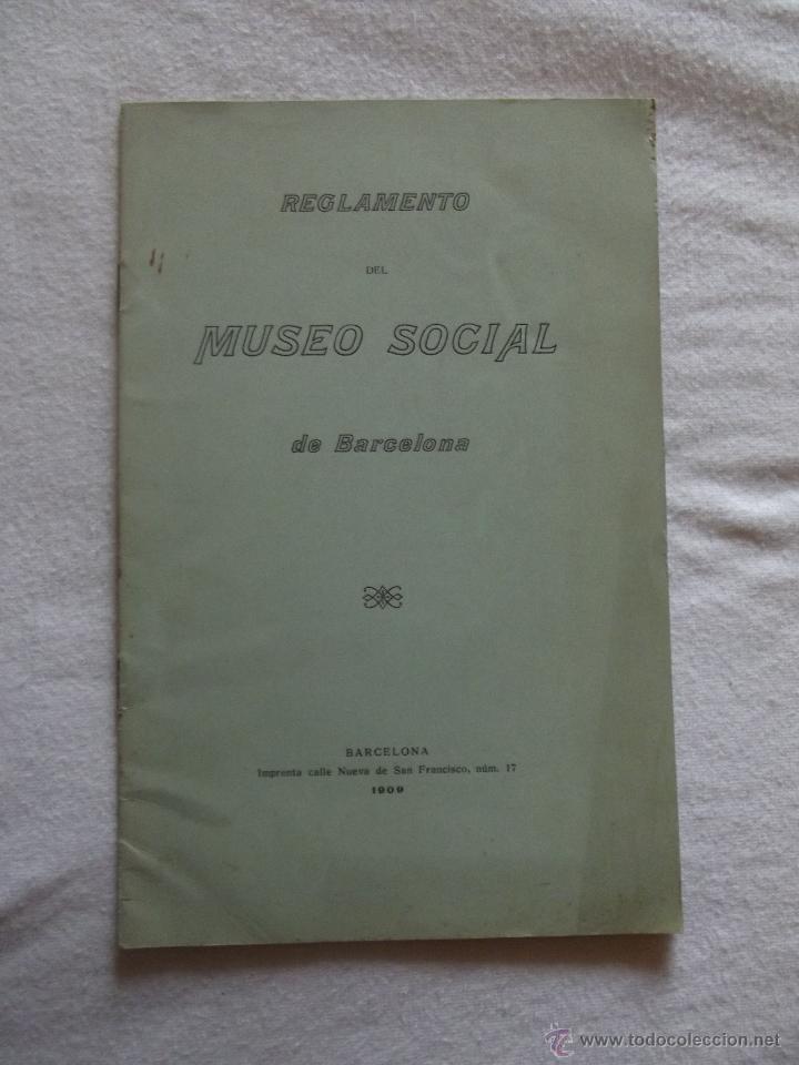 Libros antiguos: REGLAMENTO DEL MUSEO SOCIAL DE BARCELONA - Foto 1