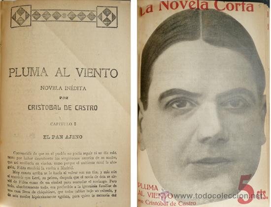 Libros antiguos: CASTRO, Cristobal de.  Pluma al viento.  [La Novela Corta]  1916. - Foto 1