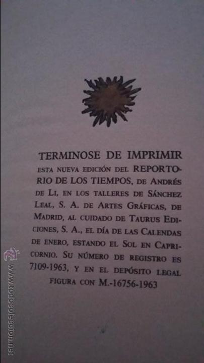 Libros antiguos: LIBRO -REPORTORIO DE LOS TI&Eacute;MPOS- EDICION NUMERADA Y COLOREADA A MANO - Foto 7