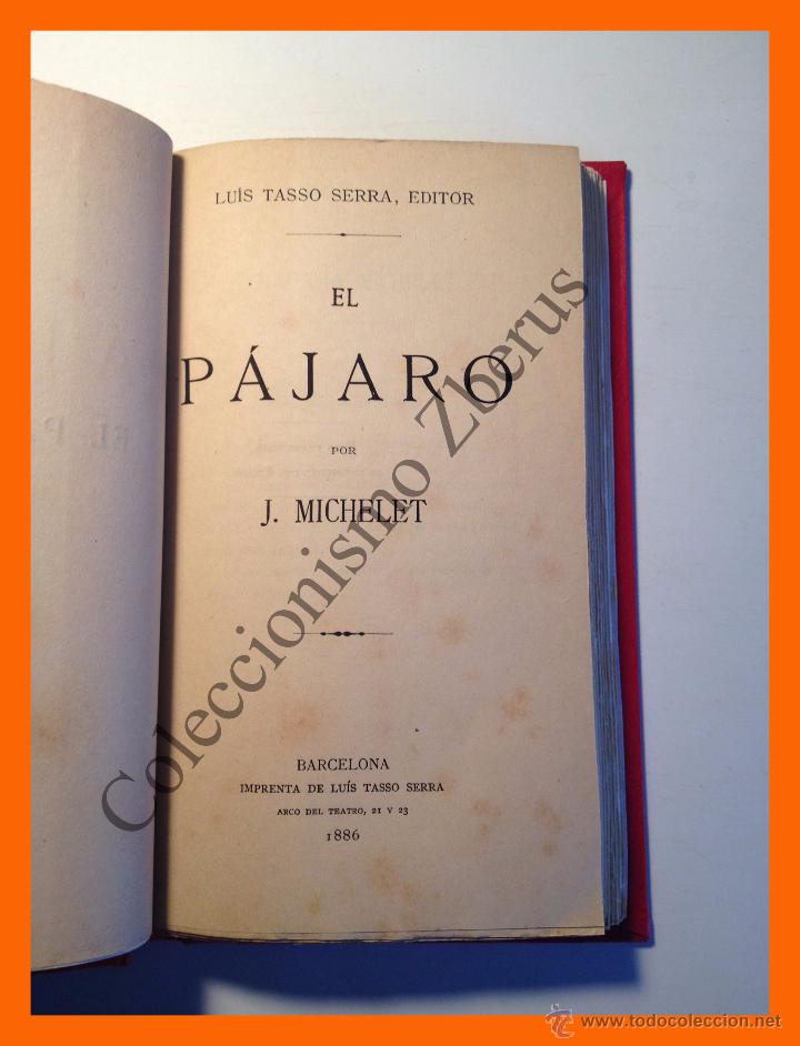 Libros antiguos: El Pajaro - J. Michelet (1886) - Foto 3