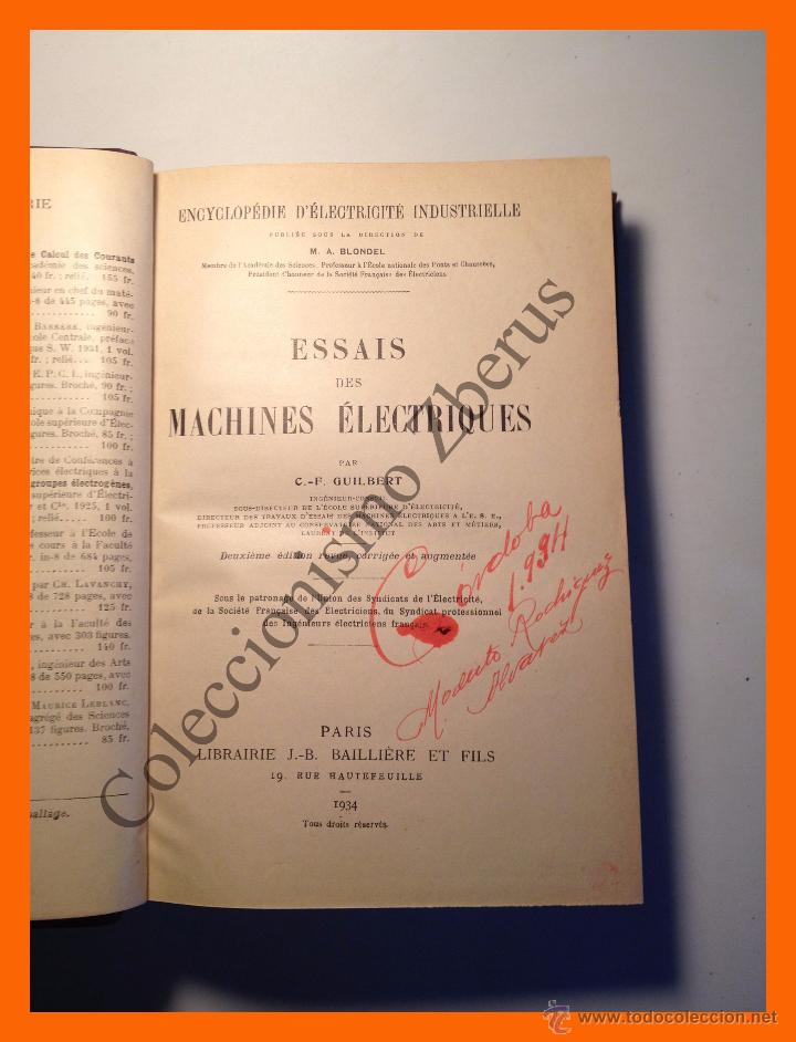 Libros antiguos: Essais des Machines Electriques - C.F. Guilbert - Foto 1
