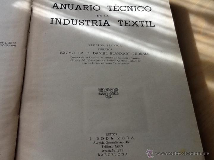 Libros antiguos: Anuario t&eacute;cnico de la industria textil 1948 - Foto 2