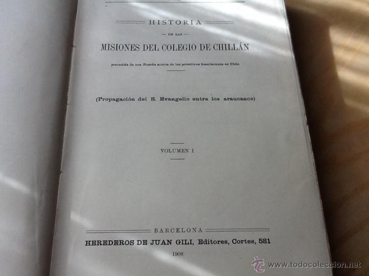 Libros antiguos: Historia de las misiones del colegio de chillan, 1908 - Foto 3