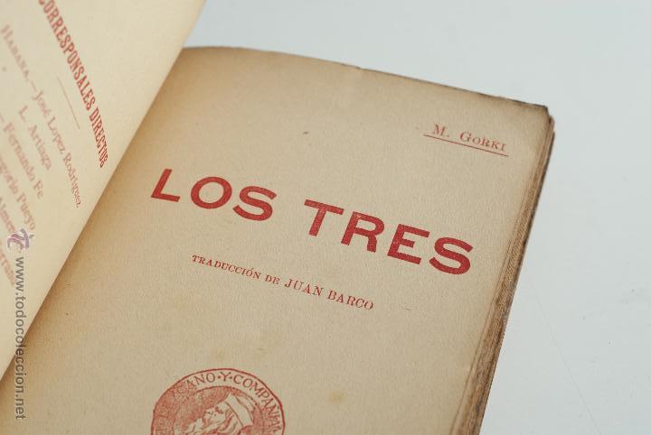 Libros antiguos: Los tres - M. Gorki - Foto 3