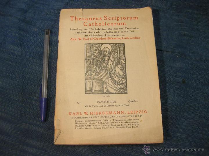 Libros antiguos: THESAURUS SCRIPTORUM CATHOLICORUM 1927 - Foto 1