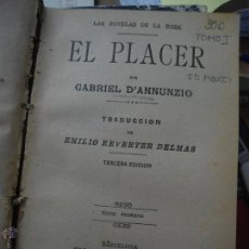 Libros antiguos: LIBRO EL PLACER GABRIEL D'ANNUNZIO TOMO I 1903 ED. MAUCCI L.29980. Lote 402259104