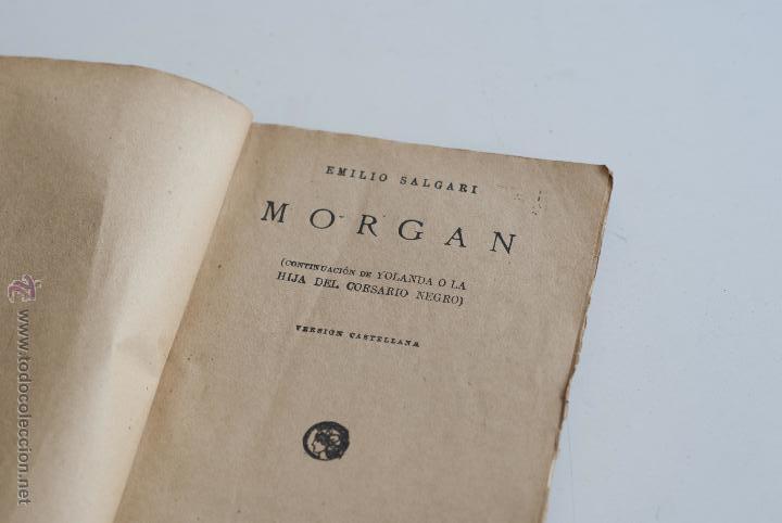 Libros antiguos: Novela de aventuras - Morgan - Emilio Salgari - Foto 2