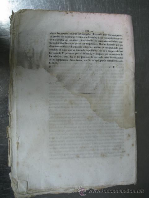 Libros antiguos: Jaime Balmes estudios frenologicos, separata. - Foto 2