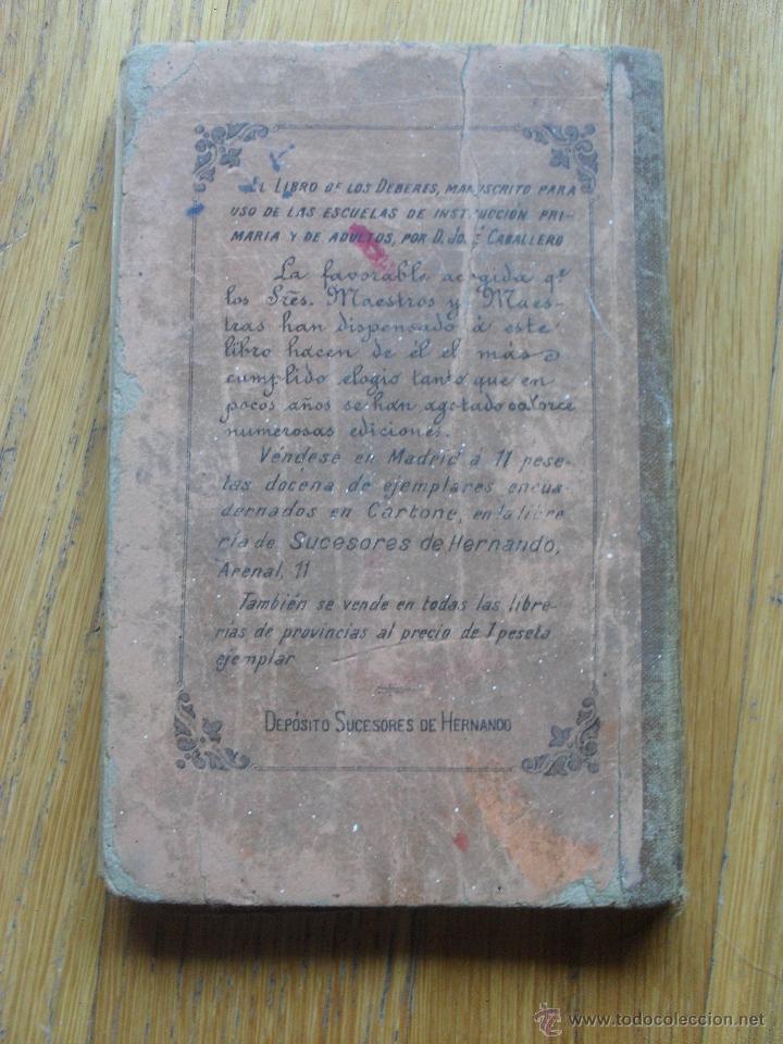 Libros antiguos: EL LIBRO DE LOS DEBERES , Jose Caballero ,1912 - Foto 2