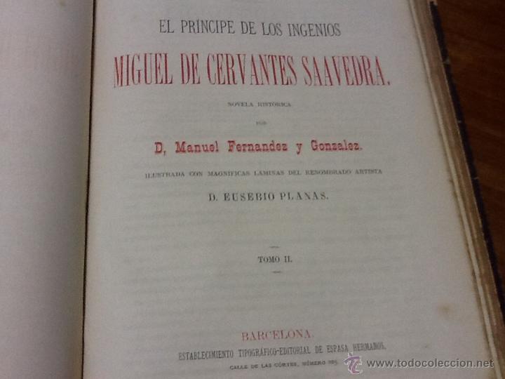 Libros antiguos: Vida de Cervantes, con laminas de Eusebio planas, dos tomos - Foto 1