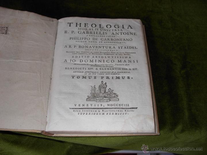 Libros antiguos: THEOLOGIA- PERGAMINO - 1785 - Foto 2